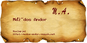 Módos Andor névjegykártya